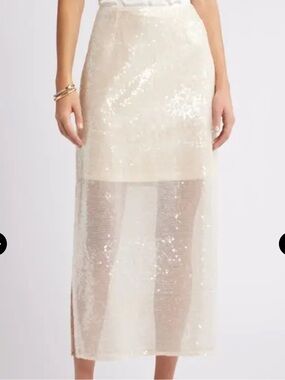 Open Edit Sequin Midi Skirt